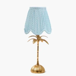 Soft Blue Lotus Deep Scalloped Lampshade (14cm)