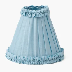 Soft Blue Silk Frilled Lampshade (18cm)