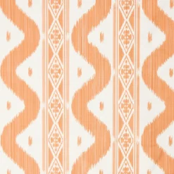 Soft Coral Ikat Stripe Fabric