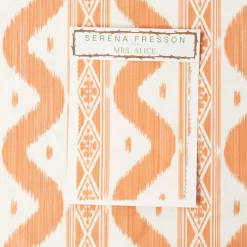 Soft Coral Ikat Stripe Fabric