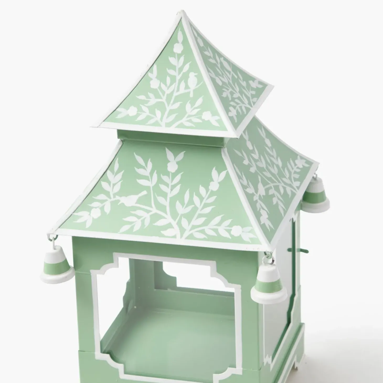 Soft Green Chinoiserie Pagoda Lantern