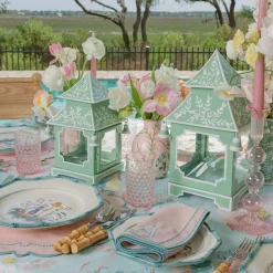 Soft Green Chinoiserie Pagoda Lantern
