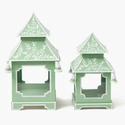 Soft Green Chinoiserie Pagoda Lantern