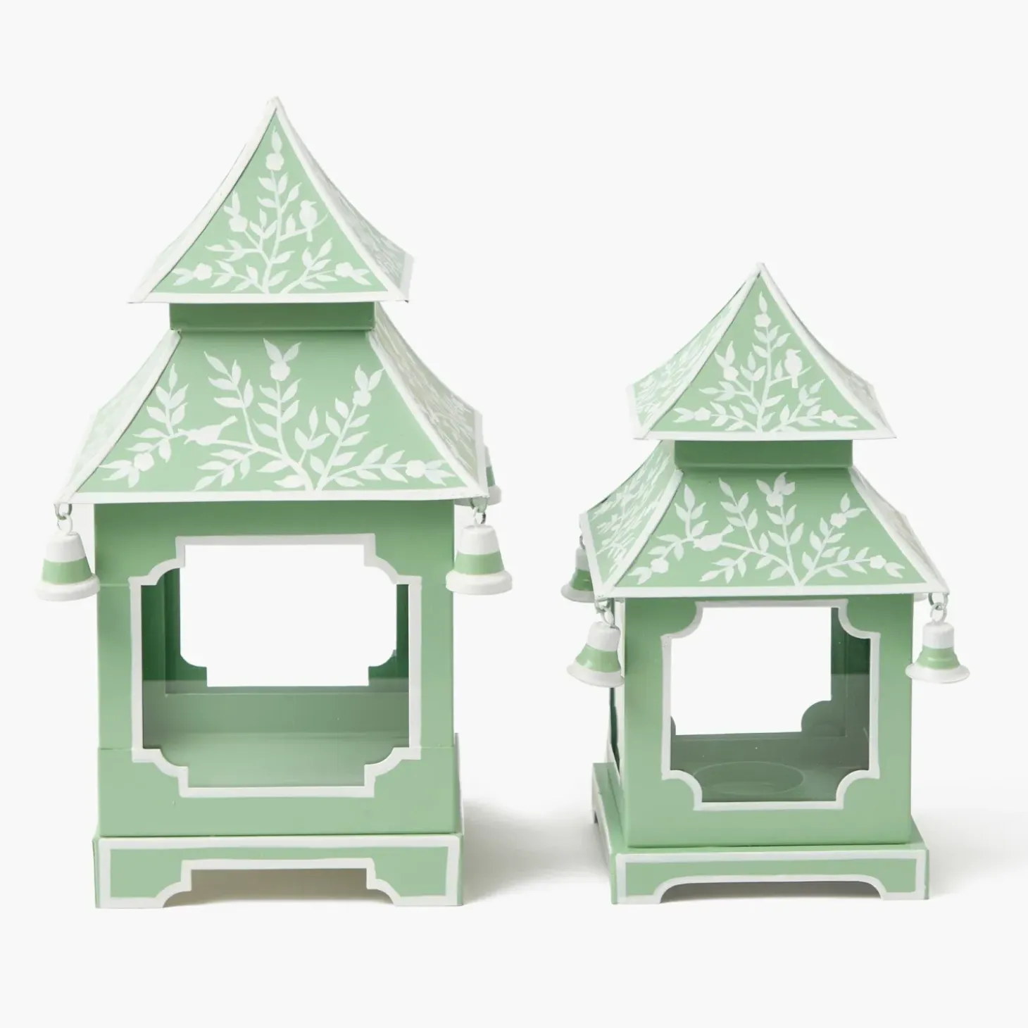 Soft Green Chinoiserie Pagoda Lantern