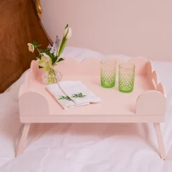Soft Pink Lacquer Breakfast Tray