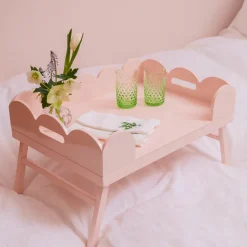 Soft Pink Lacquer Breakfast Tray
