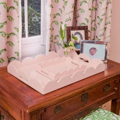 Soft Pink Lacquer Tray Set