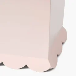 Soft Pink Scalloped Lacquer Waste Paper Bin