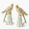 Soft Yellow Porcelain Parrot (Pair)