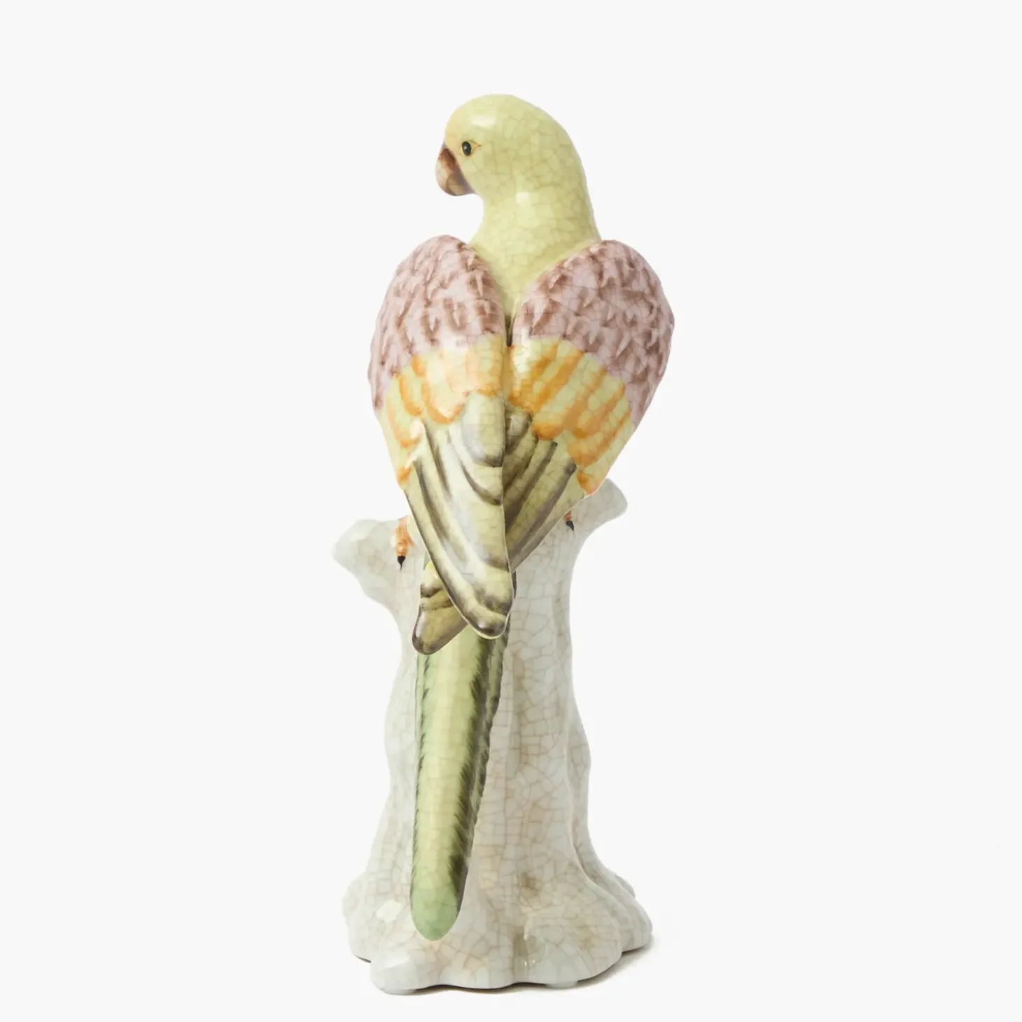 Soft Yellow Porcelain Parrot (Pair)