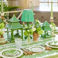 Spring Green Lotus Bow Lampshade (18cm)