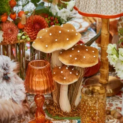 Tall Caramel Velvet Mushrooms (Set of 3)