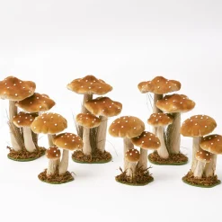 Tall Caramel Velvet Mushrooms (Set of 3)