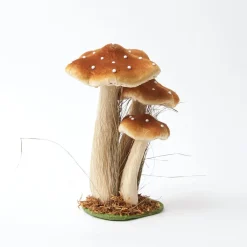 Tall Caramel Velvet Mushrooms (Set of 3)