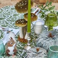 Tall Green Velvet Mushrooms (Set of 3)