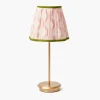 Tall Rechargeable Lamp with Pink & Green Ikat Shade (18cm)