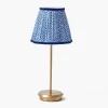 Tall Rechargeable Lamp with Cobalt Lotus Shade (18cm)