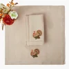 Taupe Embroidered Turkey Linen Napkins (Set of 4)