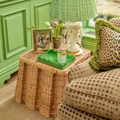 The Bettina Box Pleated Rattan Stool