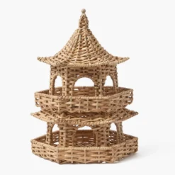 Thea Rattan Pagoda Lantern - 30cm