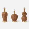 Trio of Rechargeable Rattan Lamps