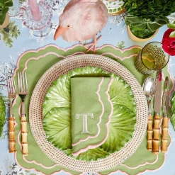 Valérie Green & Pink Napkins (Set of 4)