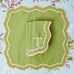 Valérie Green & Pink Napkins (Set of 4)