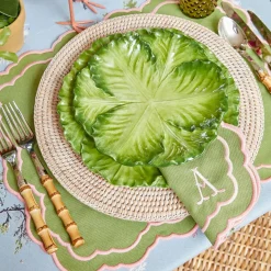 Valérie Green & Pink Napkins (Set of 4)
