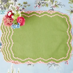 Valérie Green & Pink Placemats (Set of 4)
