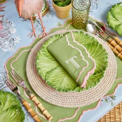 Valérie Green & Pink Placemats & Napkins (Set of 4)