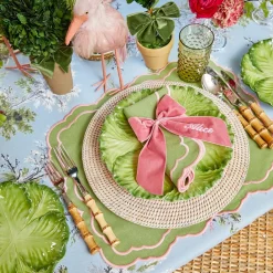 Valérie Green & Pink Placemats & Napkins (Set of 4)