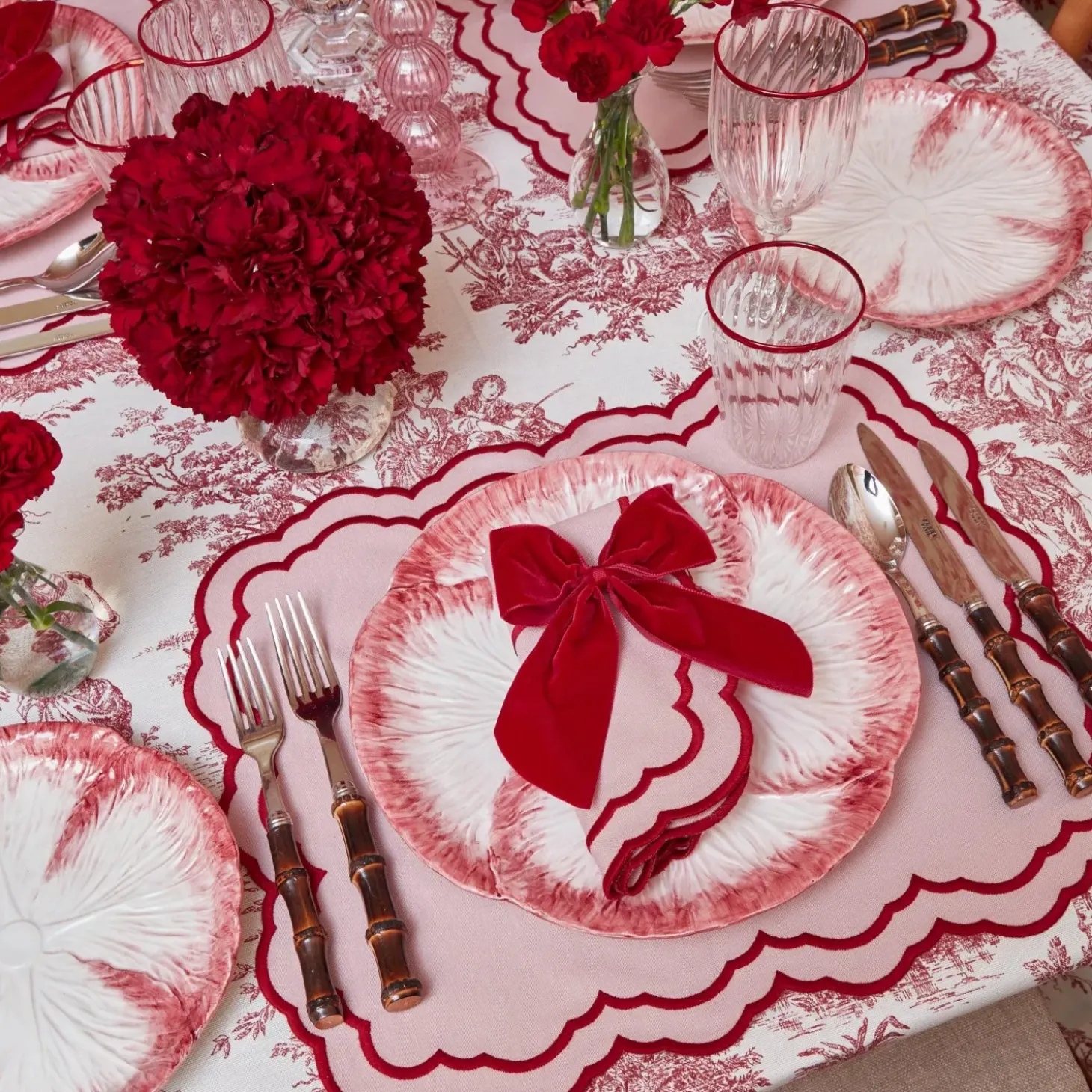 Valérie Pink Placemats & Napkins (Set of 4)