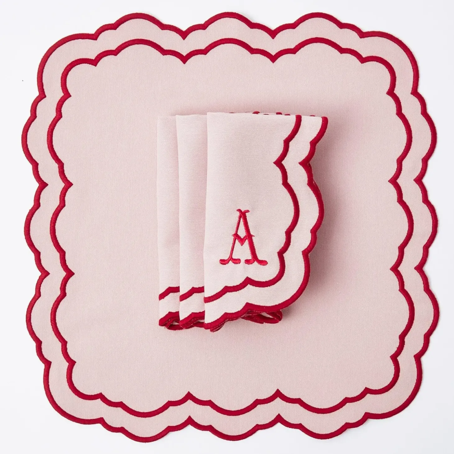 Valérie Pink Placemats & Napkins (Set of 4)
