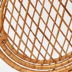 Vivienne Rattan Chair with Ikat Seat Pad Cushion