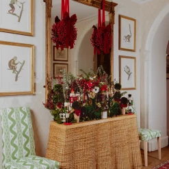 Vivienne Rattan Scalloped Console Table