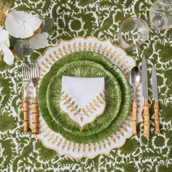 White & Gold Laurel Placemats (Set of 4)