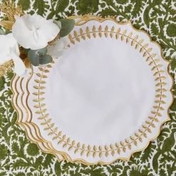 White & Gold Laurel Placemats (Set of 4)