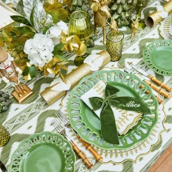 White & Gold Laurel Placemats & Napkins (Set of 4)