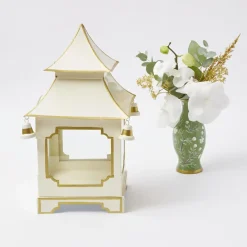 White & Gold Pagoda Lantern