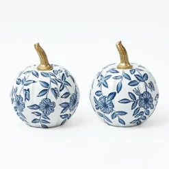 White Chinoiserie Tole Pumpkin (Pair)