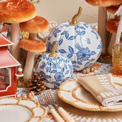 White Chinoiserie Tole Pumpkin (Pair)