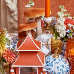 White Chinoiserie Tole Pumpkin Family