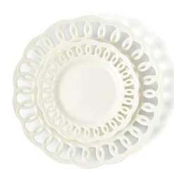 White Lace Dinner & Starter Plates (Set of 8)