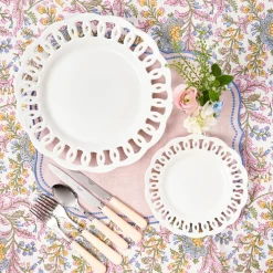 White Lace Dinner & Starter Plates (Set of 8)