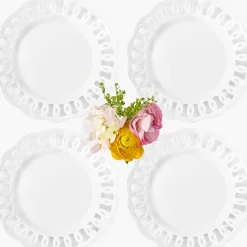 White Lace Dinner Plates (Set of 4)