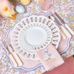 White Lace Dinner Plates (Set of 4)