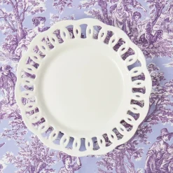 White Lace Dinner Plates (Set of 4)