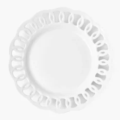 White Lace Dinner Plates (Set of 4)
