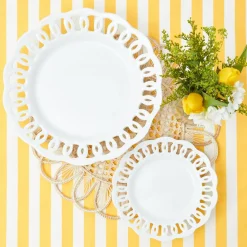 White Lace Dinner Plates (Set of 4)