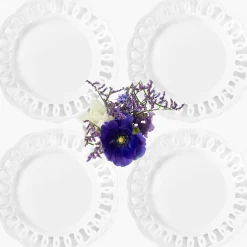 White Lace Dinner Plates (Set of 4)